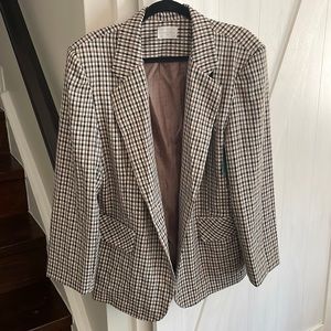 Simons checkered lined blazer